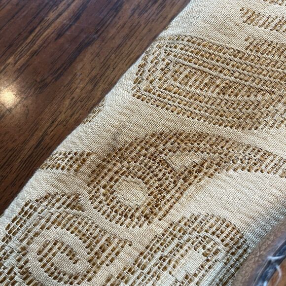 FOSSIL Vintage Tapestry Carpet Woven Leather Handbag Satchel Purse Bag - Picture 10 of 13